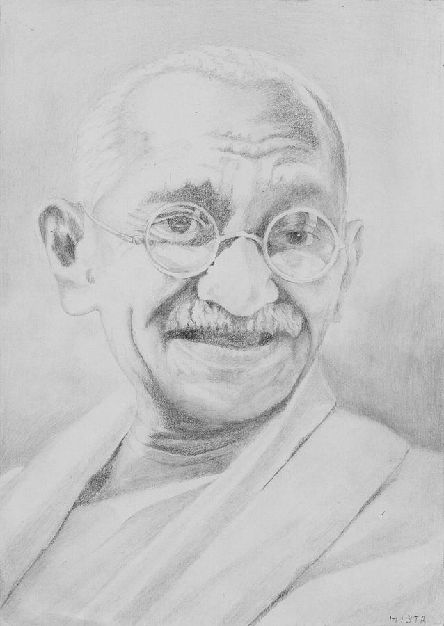 Mahatma Gandhi Drawing - Mahatma Gandhi Fine Art Print