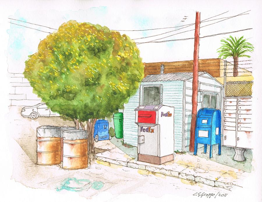 Mail boxes at Bergamot Station - West Los Angeles - California Painting by Carlos G Groppa