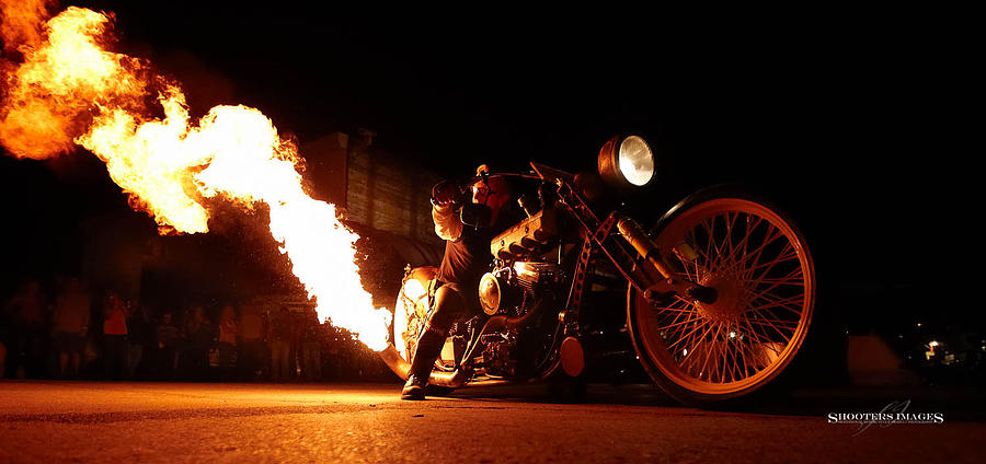 Motorcycle Photograph - Main St. Flame Thrower by Don Kates
