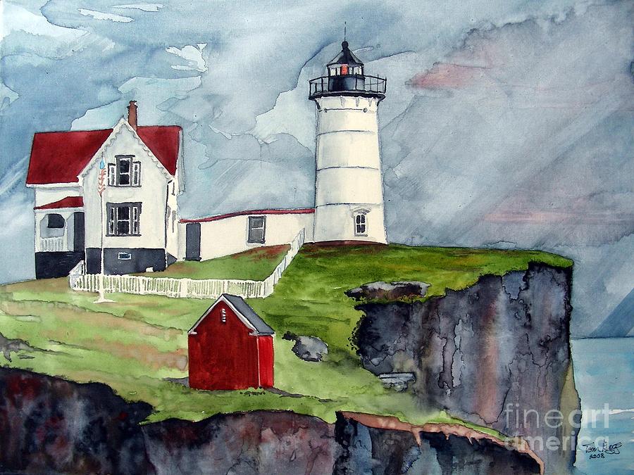 Maine Lighthouse Painting by Tom Riggs