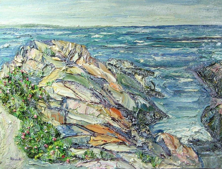Maine Rocks Painting by Richard Nowak