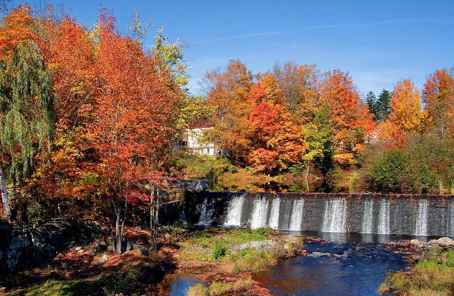 Maine Waterfall Autumn Photograph by Larry Landolfi