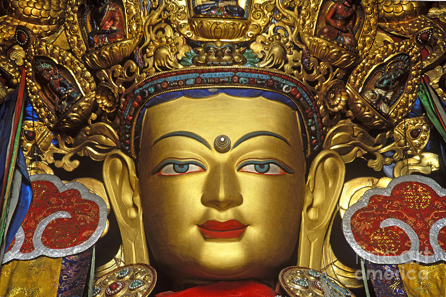 Maitreya Buddha - Ganden Monastery Tibet Photograph by Craig Lovell