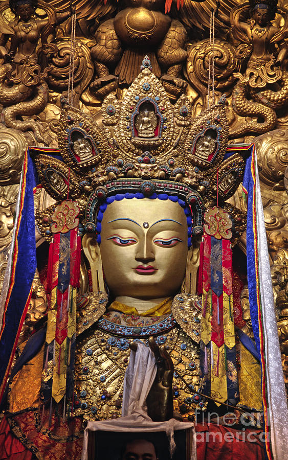 Maitreya Statue - Jokhang Temple Tibet Photograph by Craig Lovell