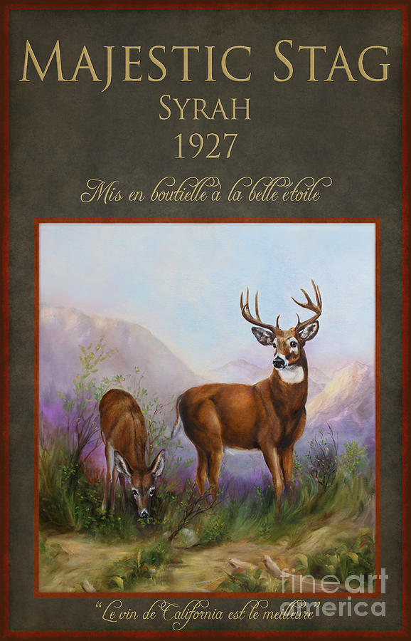 Wine Painting - Majestic Stag by Stella Violano Wine Painting - Majestic Stag by Stella Violano