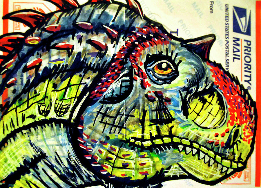 Dinosaur Painting - Majungatholus by Josean Rivera
