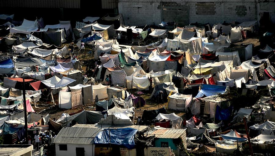 Make Shift Shelters In Downtown Port Au Photograph By Everett - Fine 