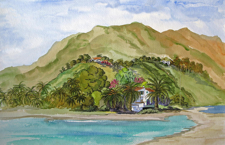 California Watercolor Print Malibu