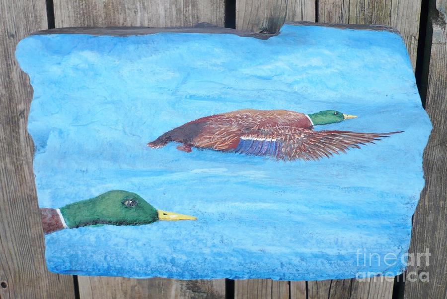 Mallard Ducks Painting by Monika Shepherdson
