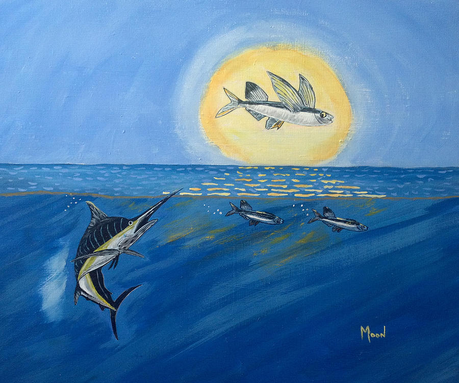 Ma'Lolo Flying Fish Painting by John Moon | Fine Art America