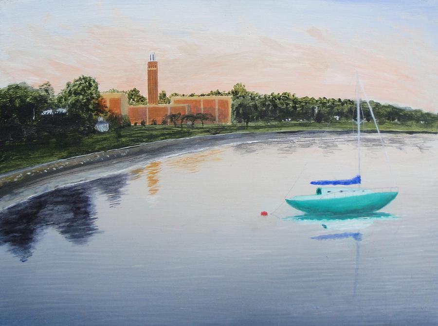 Mamaroneck Harbor Island Painting by Larry Cirigliano