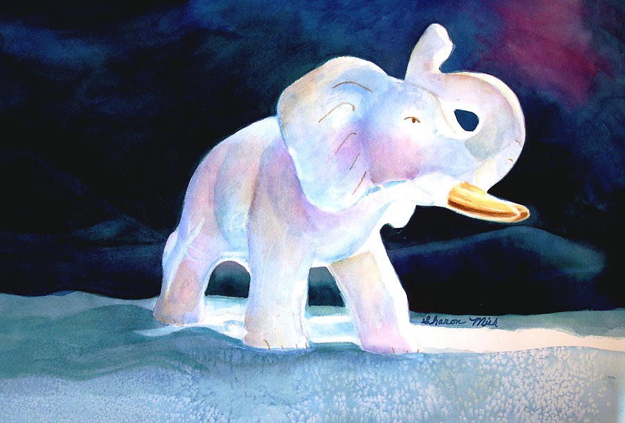 Mamas White Elephant Painting by Sharon Mick