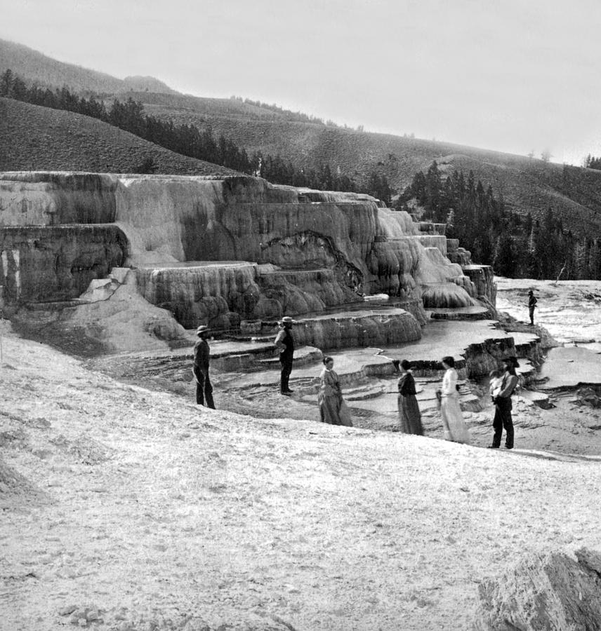 Mammoth Hot Springs - Yellowstone National Park - c 1876 Photograph by International  Images