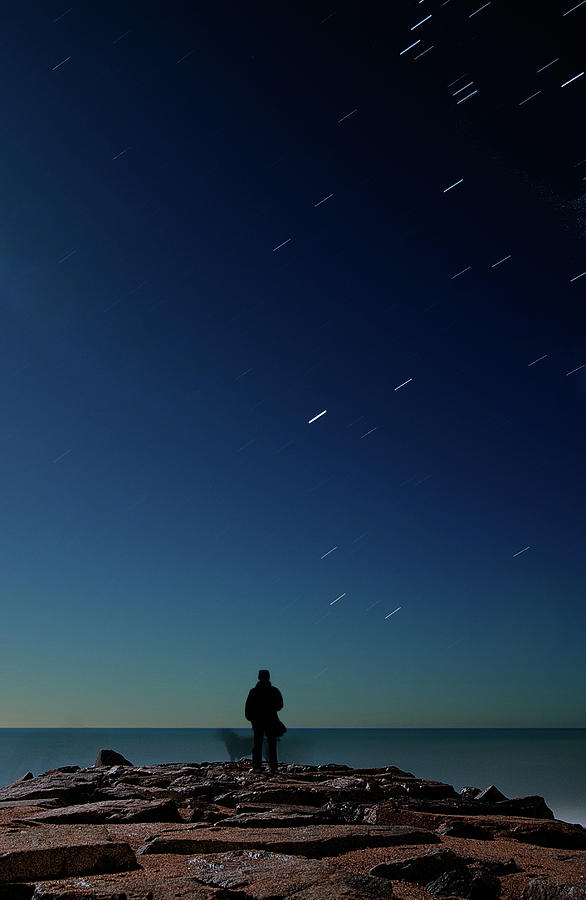 Man And Dog Watching Stars At Night Photograph by Jonatan Hernandez ...