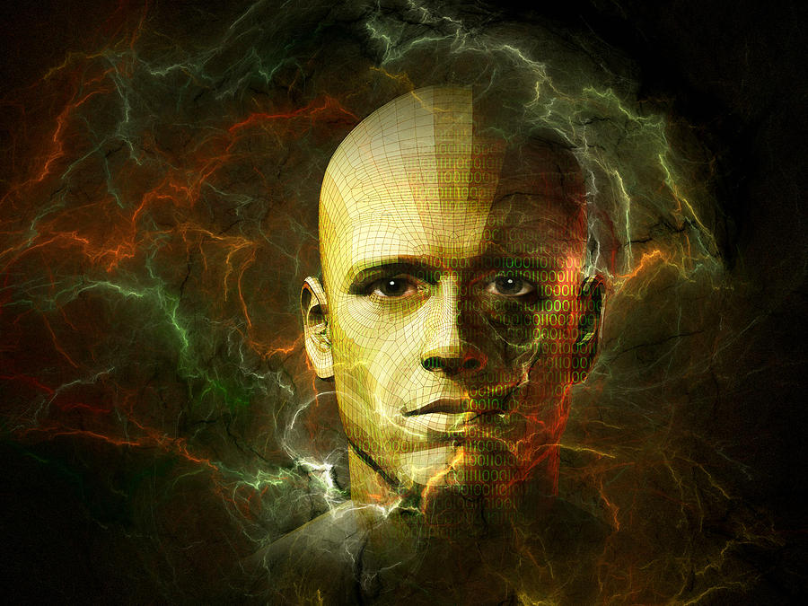 Man born of technology Digital Art by Carol and Mike Werner