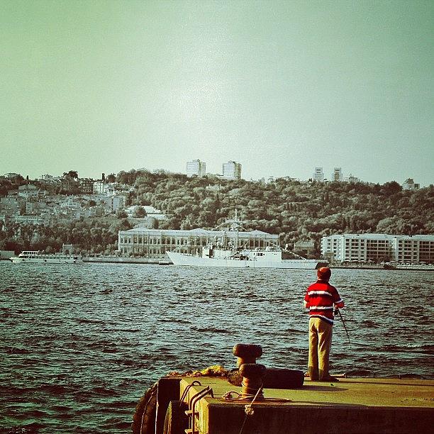 Turkey Photograph - #man #fishing #coast #sea #ship #pier by Taylan Ozgur
