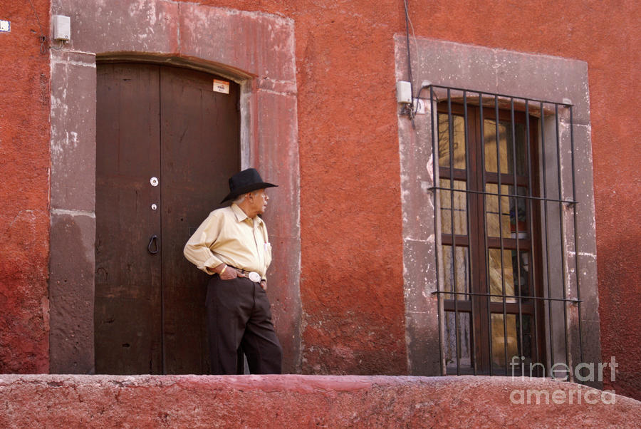MAN IN DOORWAY San Miguel de Allende Mexico Photograph by John  Mitchell