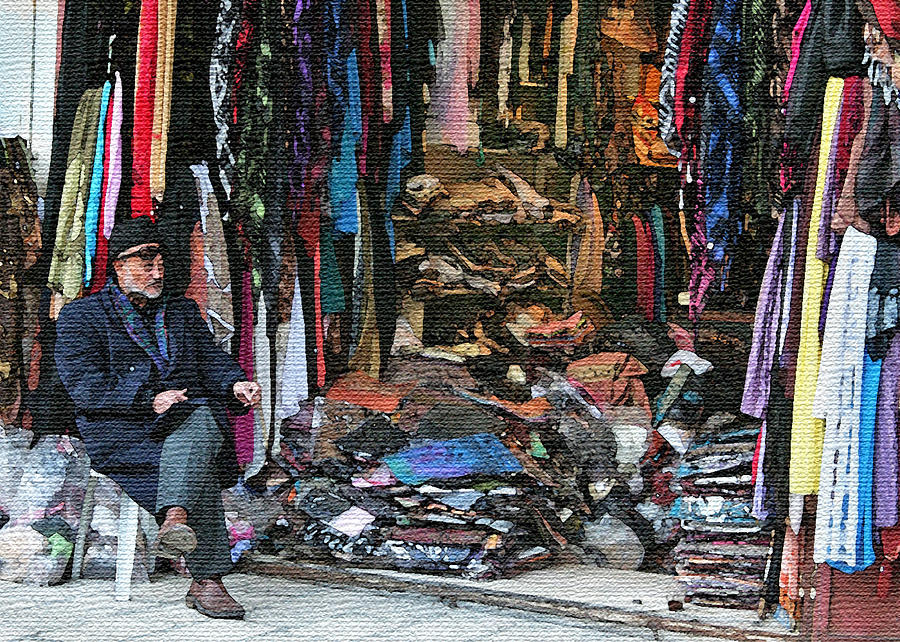 Man in Old City Market Photograph by M Kathleen Warren