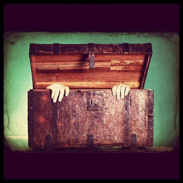 Something Photograph - Man Inside A Trunk by Giuseppe Anello