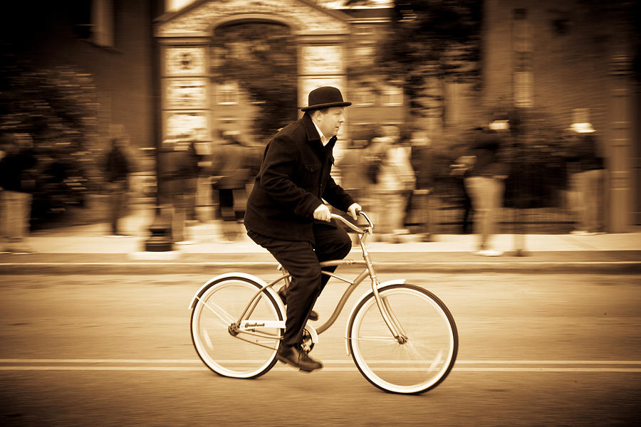 Man on Bike Photograph by Keith Allen