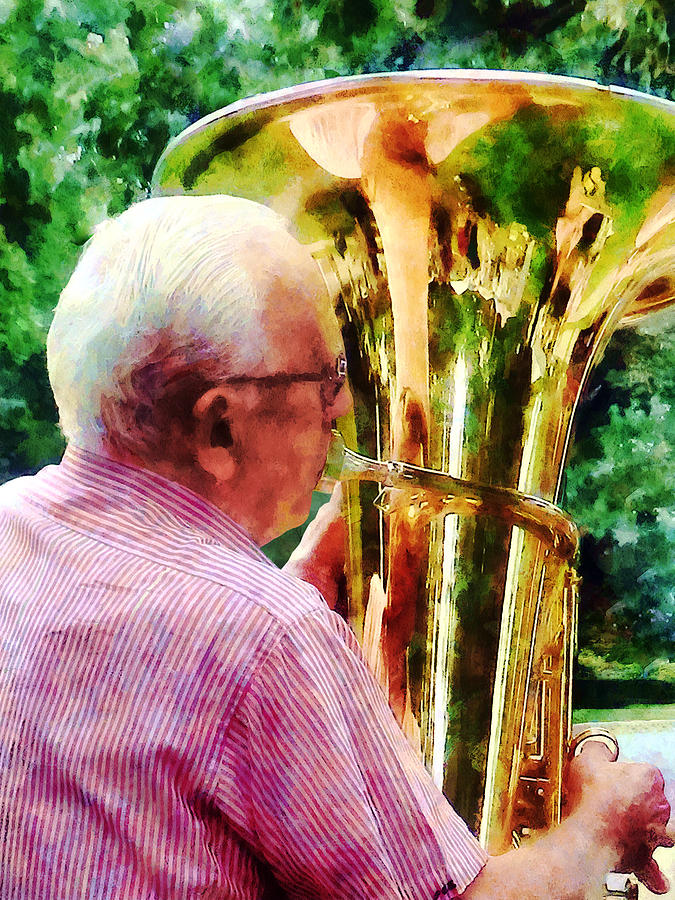 Man Playing Tuba Photograph by Susan Savad