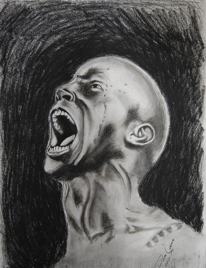 Man Screaming in Anger Drawing by Duane Cabahug Fine Art America