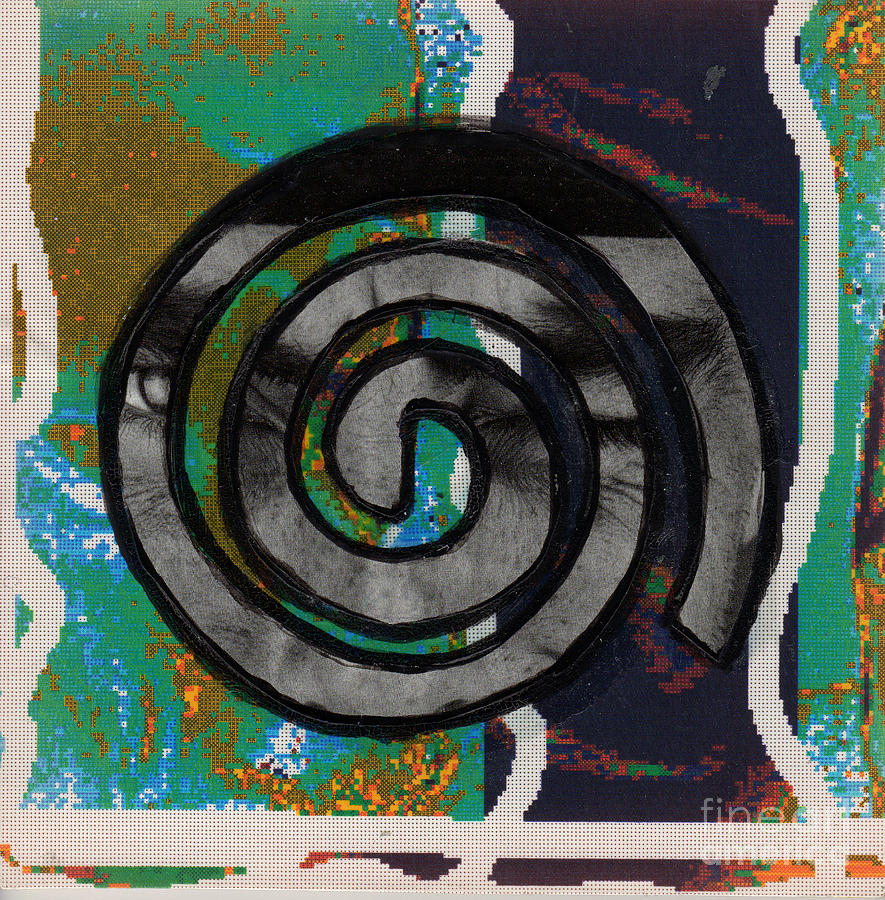 Man Winking Spiral Mixed Media by Christine Perry