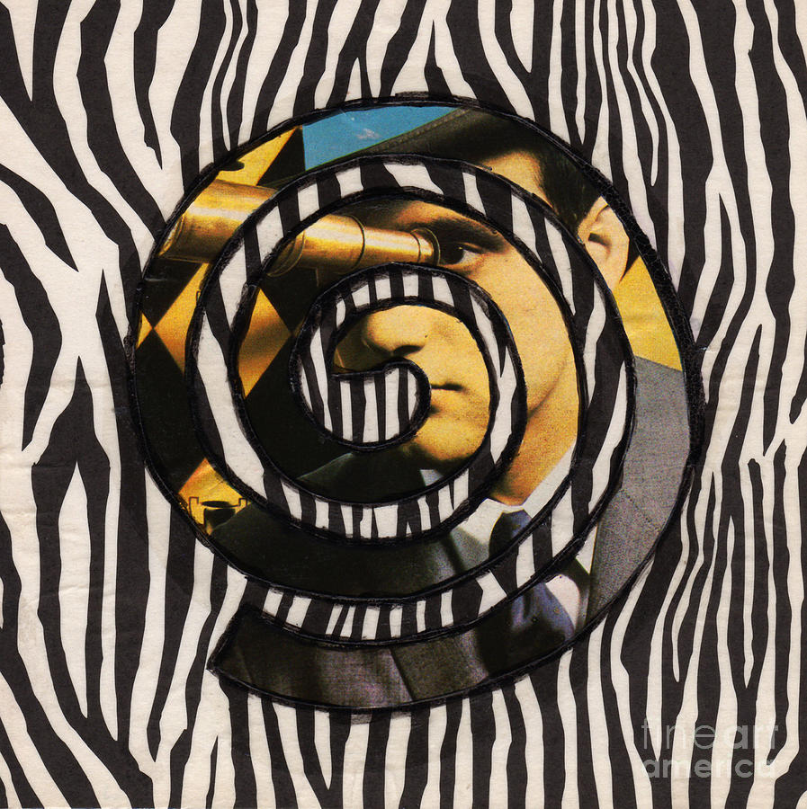 Man With Zebra Print Spiral Mixed Media by Christine Perry