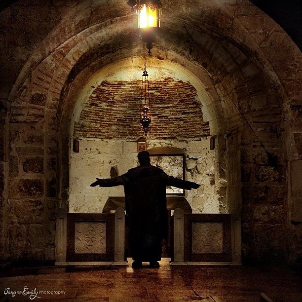 Jj Photograph - Man Worshipping Inside The Church Of by Jane Emily