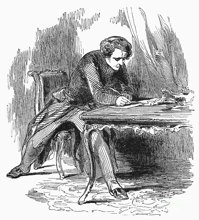 Man Writing, C1850s Photograph by Granger