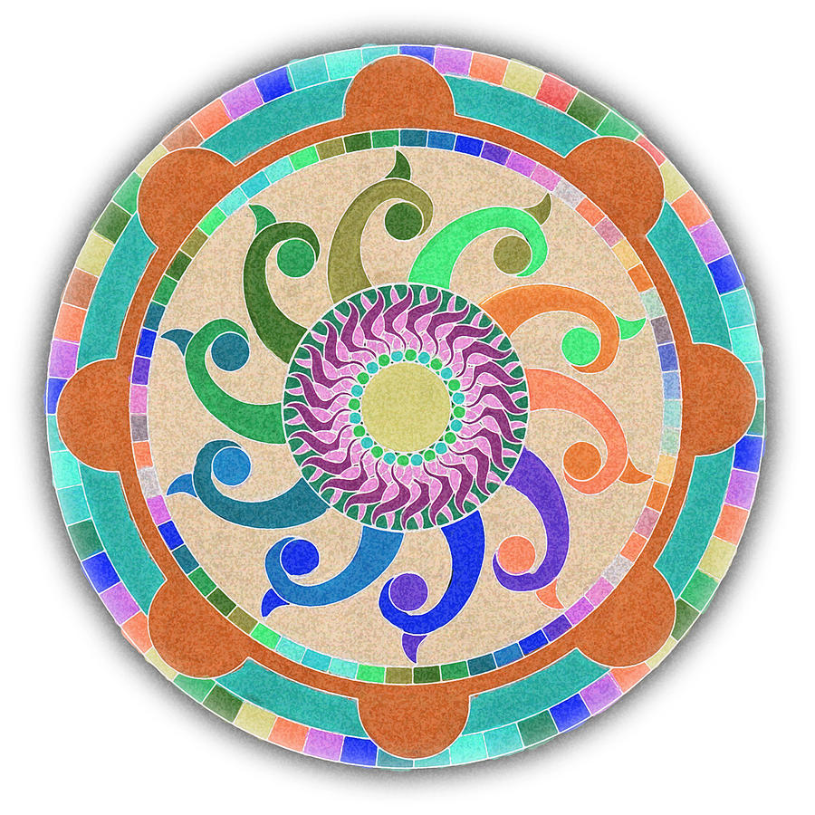 Mandala Meditation 1 V2 Digital Art by Margaret Denny