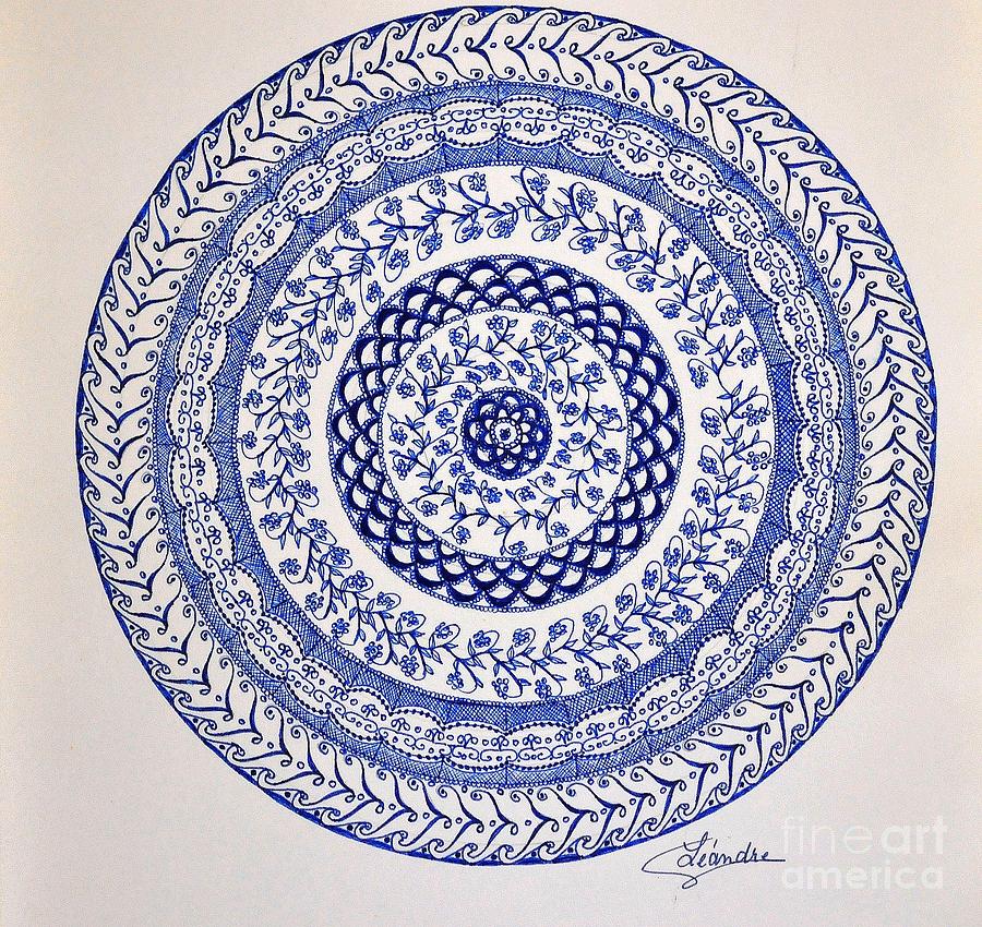 Mandala Drawing by Sylvie Leandre