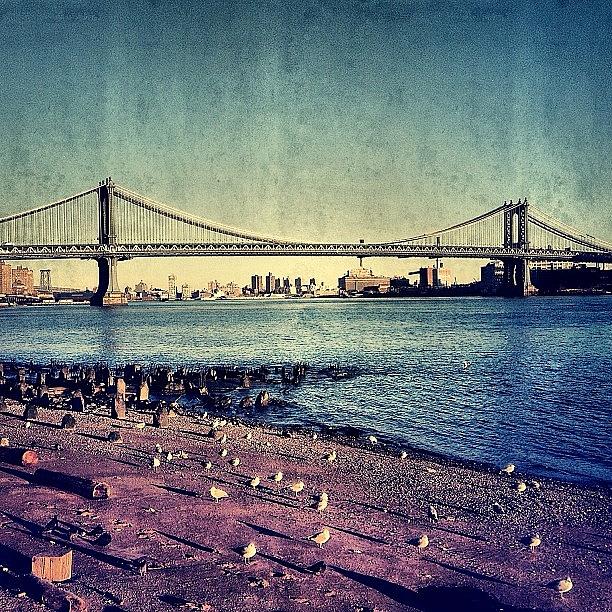 Vintage Photograph - Manhattan Bridge - New York by Joel Lopez