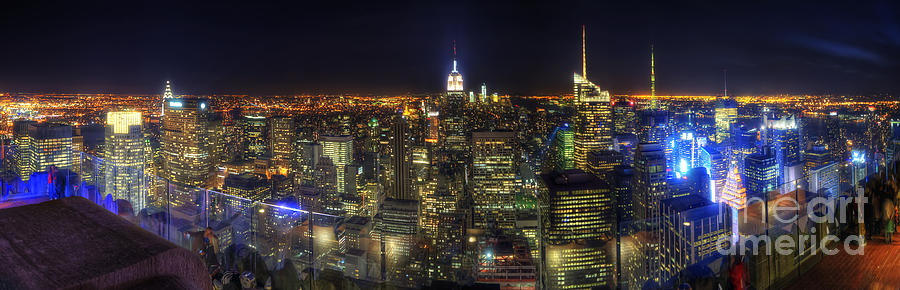 Manhattan Nite Lites Panorama Photograph by Yhun Suarez
