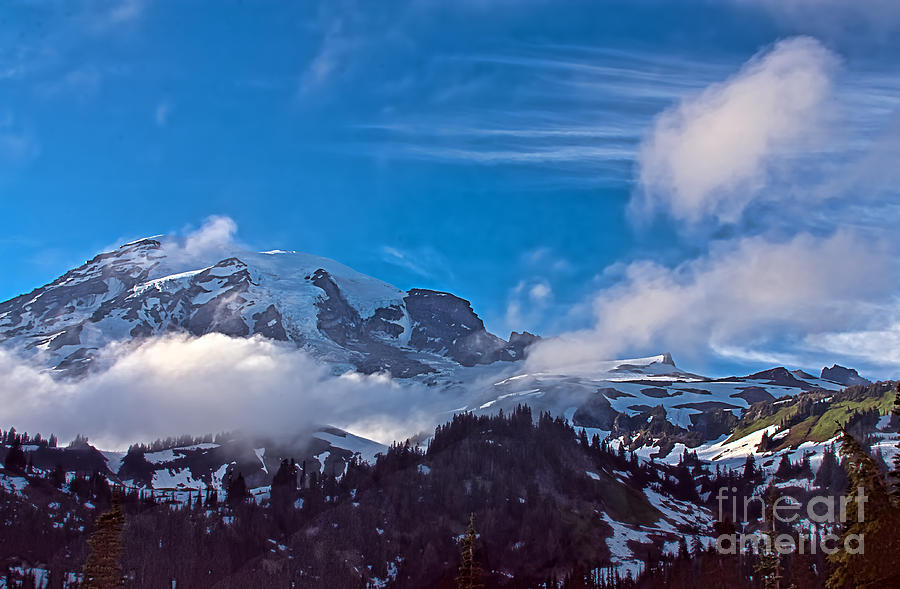 Mantle of Clouds at Mt. Rainier Photograph by Jon Mack - Pixels