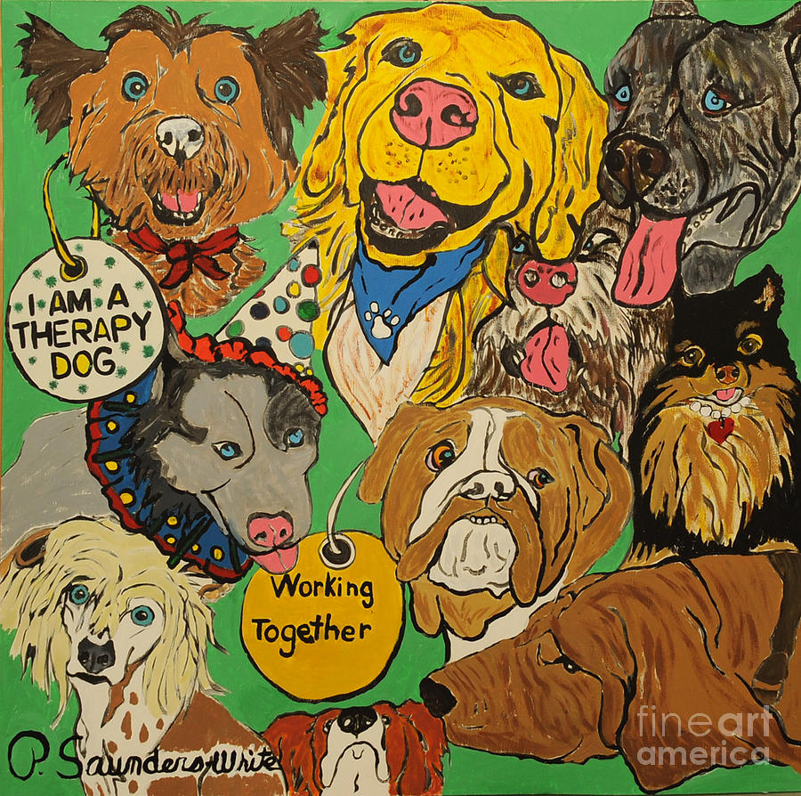 Dog Painting - Many Hands Create Art Mural Project by Pat Saunders-White
