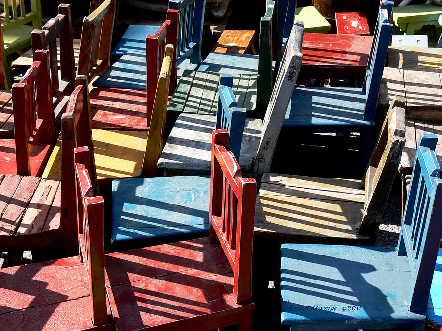 Chair Photograph - Many Seats for Learning by Ericamaxine Price