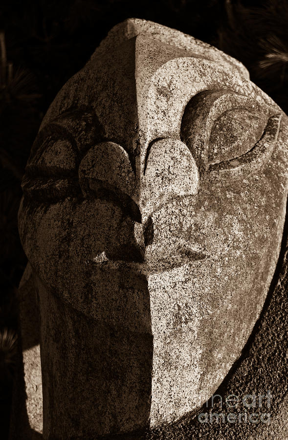 Maori Art. A Stone head Sculpture by Yurix Sardinelly