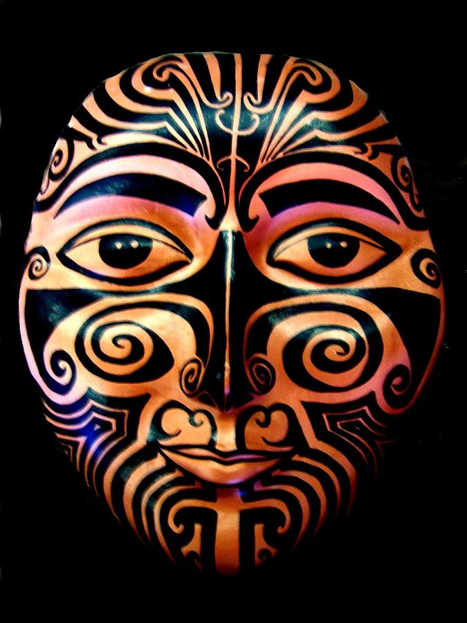 Maori Sculpture - Maori Mask by MB Dallocchio