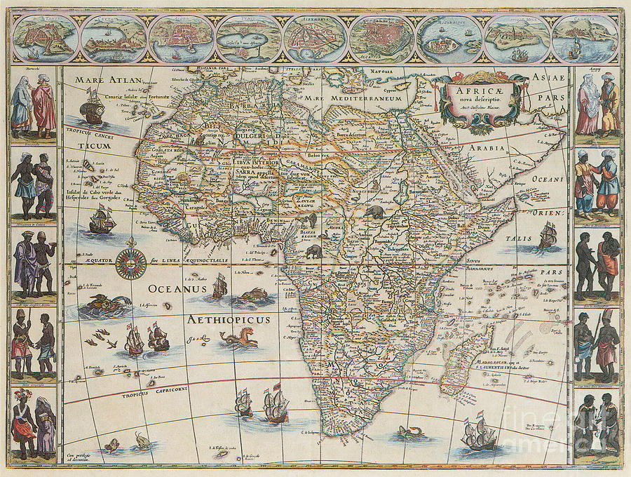 Map Of Africa, 1667 Photograph by Photo Researchers