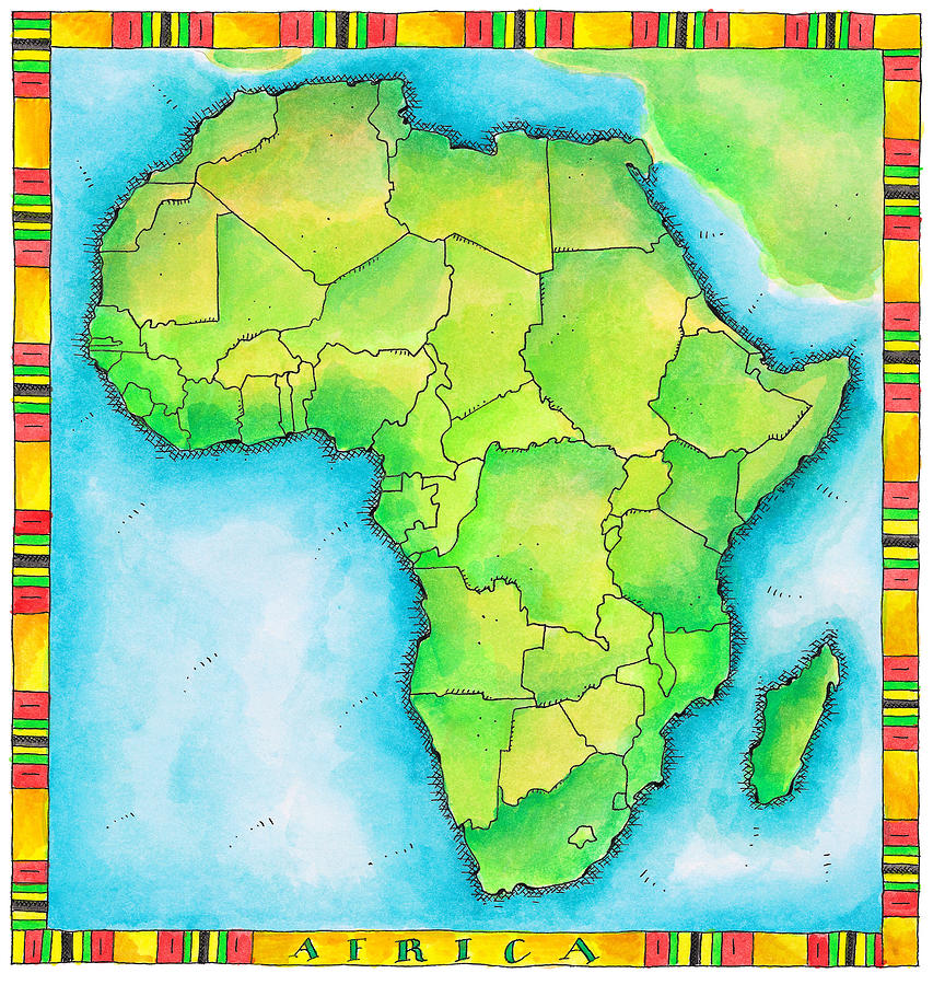 Map Of Africa Digital Art by Jennifer Thermes