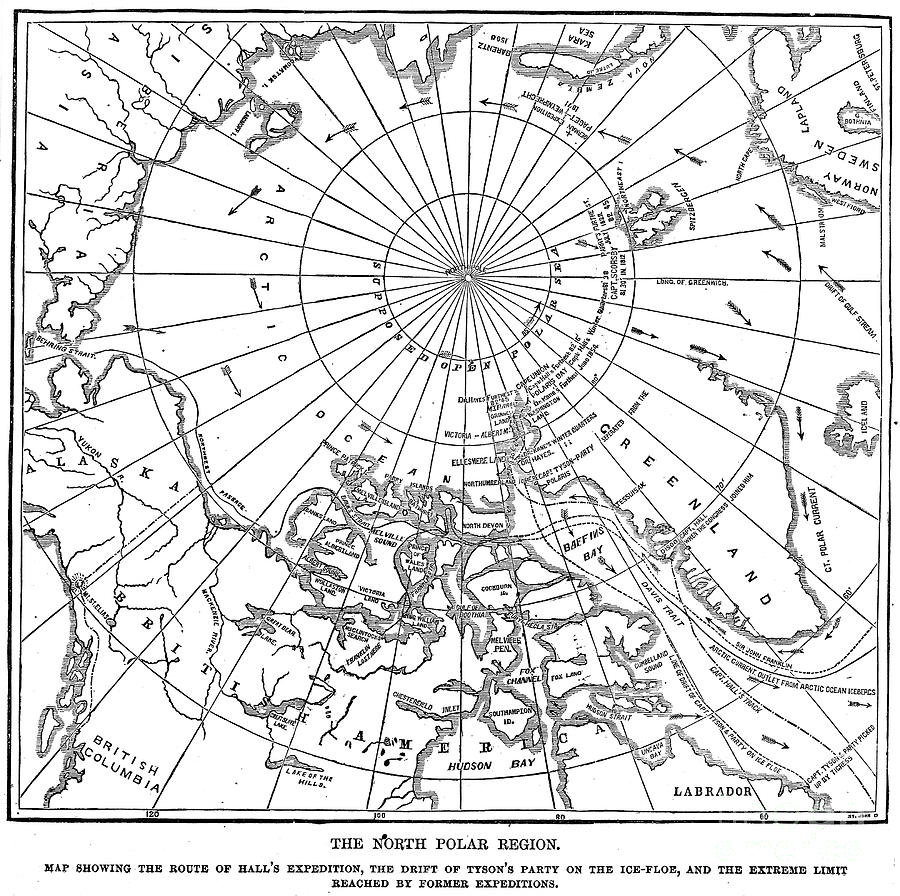 Map Of Arctic Expedition Photograph by Granger Map Of Arctic Expedition Photograph by Granger