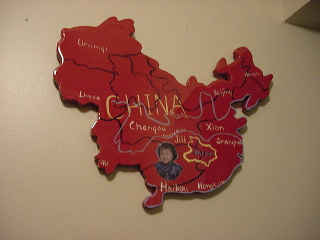 Map of China Mixed Media by Val Oconnor