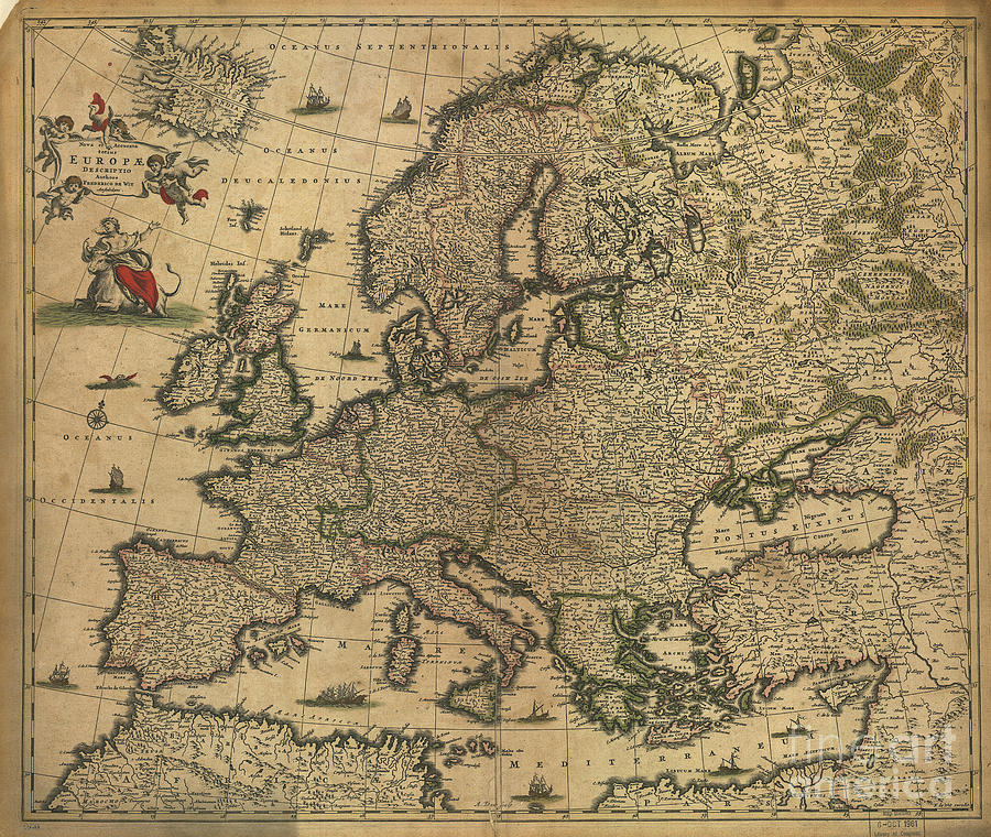 Map Of Europe, 1700 Photograph by Photo Researchers