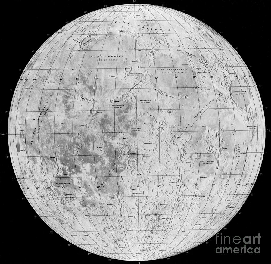 Map Of Moon Photograph by Omikron/NASA