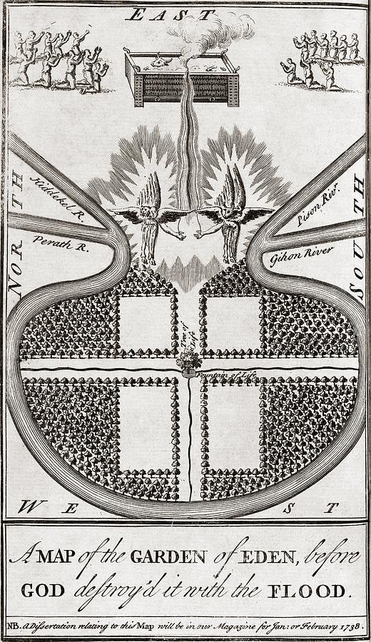 Map Of The Garden Of Eden Photograph by Middle Temple Library