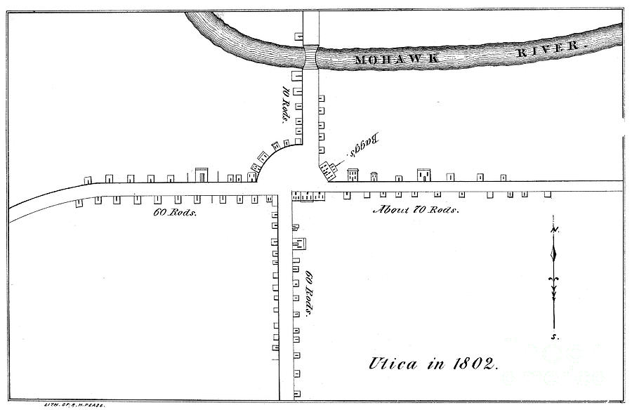 Map Photograph - Map: Utica, 1802 by Granger