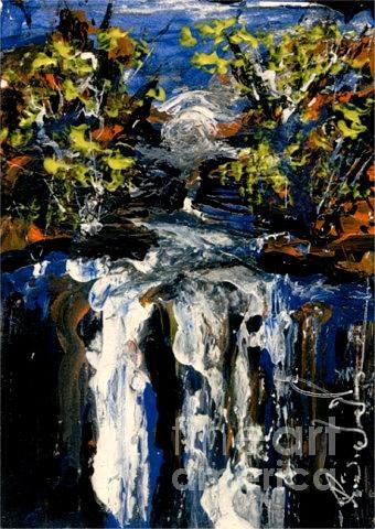 Waterfall Painting - Marble Falls I by Rj Williams
