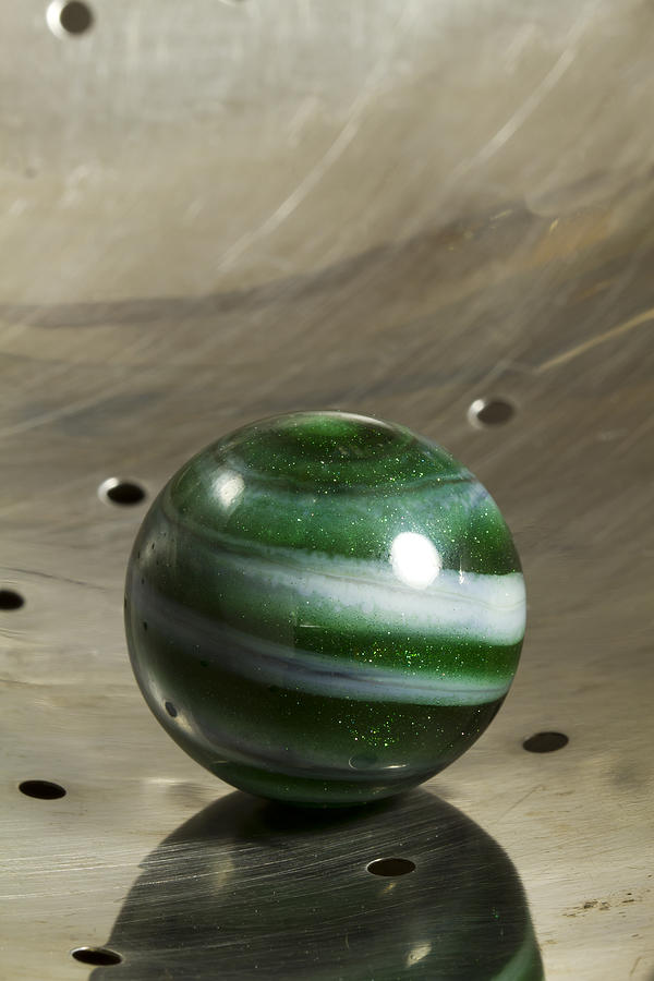 Toy Photograph - Marble Green Onion Skin 5 by John Brueske