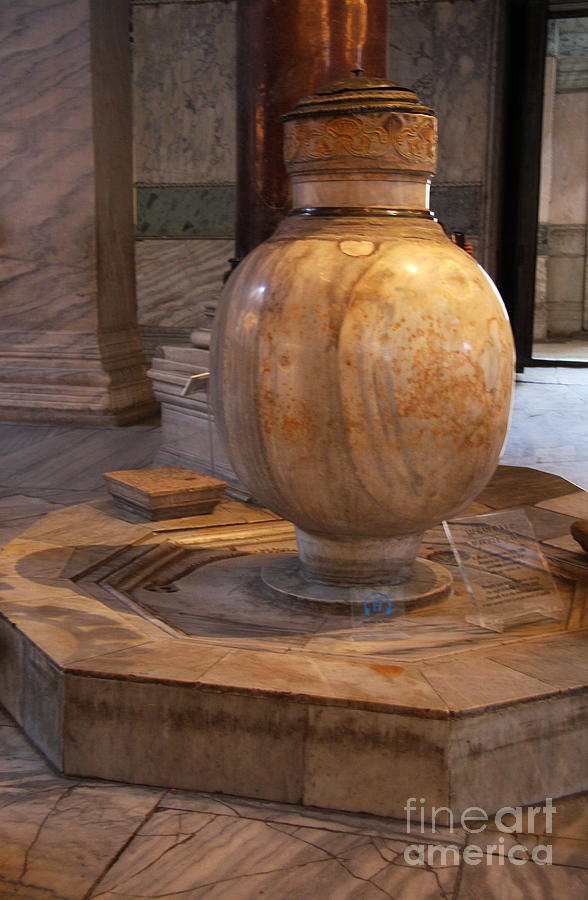 Marble Lustration Urn - Hagia Sohpia - Istanbul Photograph by Christiane Schulze Art And Photography